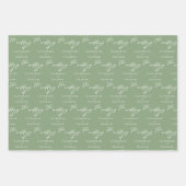 Chic Sage Green gepersonaliseerde bruiloft Inpakpapier Vel (Voorkant 3)