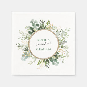 Chic Sage Green Gold Garden Greenery Wedding Servet