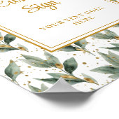 Chic Sage Green Gold Leaves Custom Poster (Hoek)