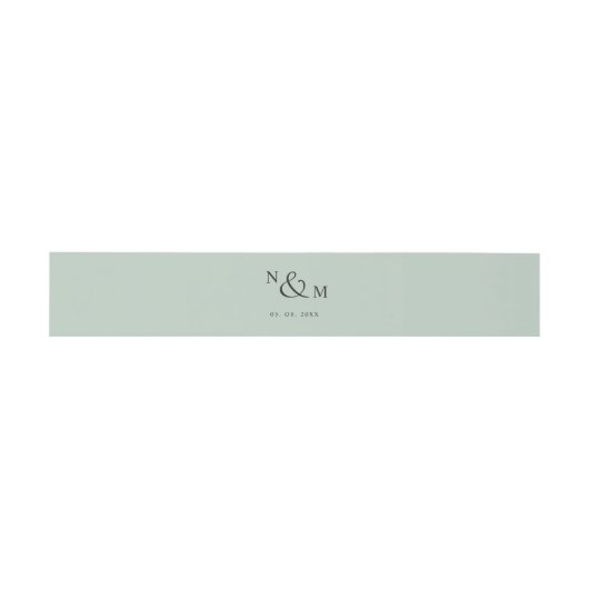 Chic Sage Green Simple Wedding Uitnodigingen Wikkel (Vlak)