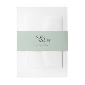 Chic Sage Green Simple Wedding Uitnodigingen Wikkel (Voorkant Voorbeeld)