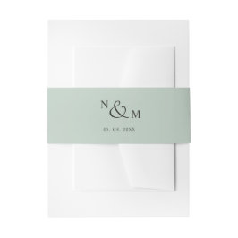 Chic Sage Green Simple Wedding Uitnodigingen Wikkel