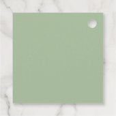 Chic Sage Green Speelgoed Mobile Baby shower Bedankjes Labels (Achterkant)