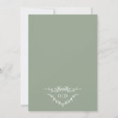 Chic Sage Green Victorian French Monogram Wedding  Kaart (Achterkant)
