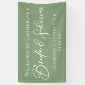 Chic Sage Green Vrijgezellenfeest gepersonaliseerd Spandoek (Verticaal)