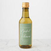 Chic Sage Green Vrijgezellenfeest gepersonaliseerd Wijn Etiket (Voorkant)