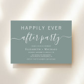 Chic Sage Green Wedding After Party Kaart