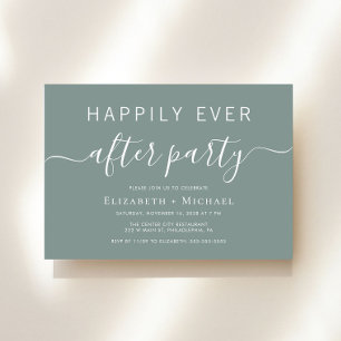 Chic Sage Green Wedding After Party Kaart