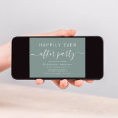 Chic Sage Green Wedding After Party Kaart