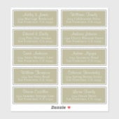 Chic Sage Green Wedding Guest Adresetiketten Sticker (Vel)