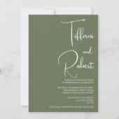 Chic Sage Green Wedding Kaart (Voorkant)