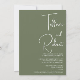 Chic Sage Green Wedding Kaart