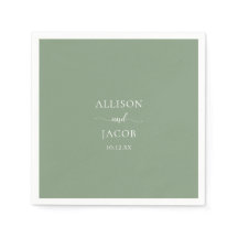 Chic Sage Green Wedding Napkins