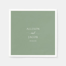 Chic Sage Green Wedding Napkins Servet