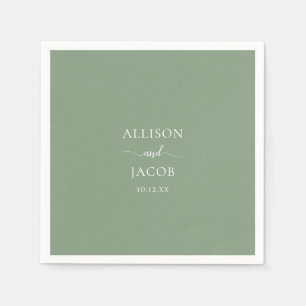 Chic Sage Green Wedding Napkins Servet