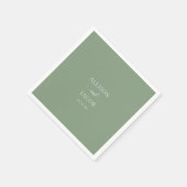 Chic Sage Green Wedding Napkins Servet (Hoek)