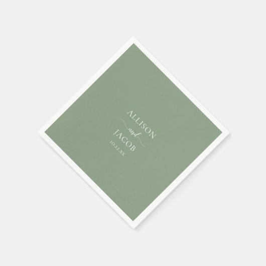 Chic Sage Green Wedding Napkins Servet (Hoek)