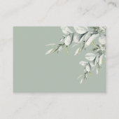 Chic Sage Greenery Woodland Animals Diaper Raffle Informatiekaartje (Achterkant)