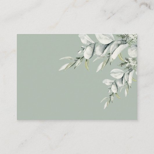 Chic Sage Greenery Woodland Animals Diaper Raffle Informatiekaartje (Achterkant)