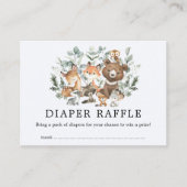Chic Sage Greenery Woodland Animals Diaper Raffle Informatiekaartje (Voorkant)
