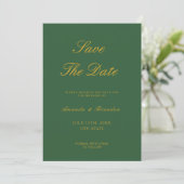 Chic Sage Groen Goud Elegante Huwelijk Save The Date (Staand voorkant)