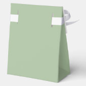 Chic Sage Groen Wit Baby shower Gepersonaliseerd Bedankdoosjes (Achterkant)