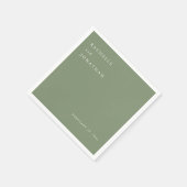 Chic Sage Groen Wit Eenvoudige Trouwservetten Servet (Hoek)