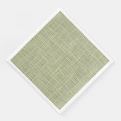 Chic Sage Herb Green Faux Jute Fabric Pattern Servetten (Hoek)