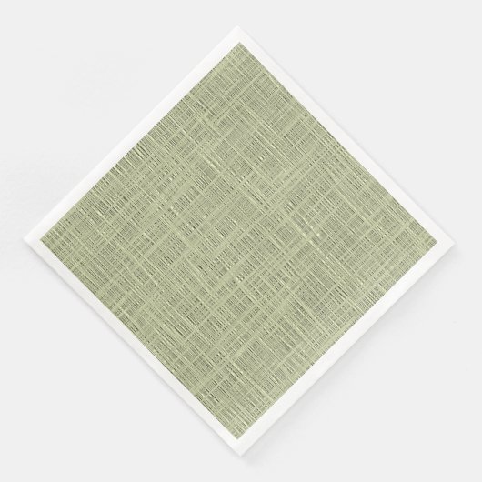 Chic Sage Herb Green Faux Jute Fabric Pattern Servetten (Hoek)