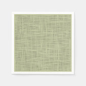 Chic Sage Herb Green Faux Jute Fabric Pattern Servetten (Voorkant)