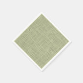 Chic Sage Herb Green Faux Jute Fabric Pattern Servetten (Hoek)