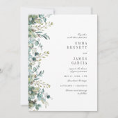 Chic Sage Waterverf Eucalyptus Greenery Wedding I Kaart (Voorkant)