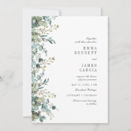 Chic Sage Waterverf Eucalyptus Greenery Wedding I Kaart