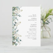 Chic Sage Waterverf Eucalyptus Greenery Wedding I Kaart (Staand voorkant)