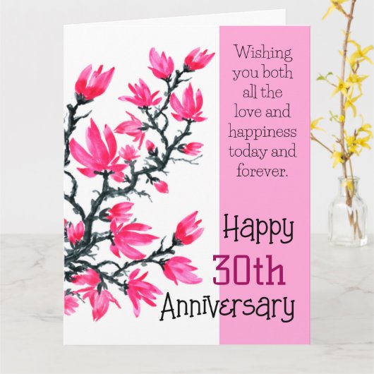 Chic Sakura Roze Bloesem Bloemen Jubileum Kaart (Gele Bloem)