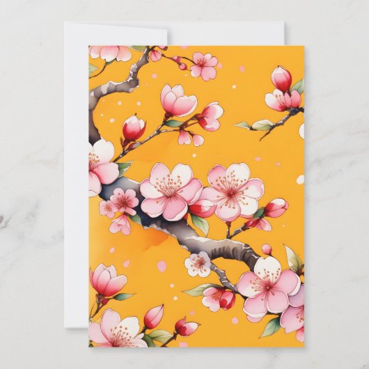 Chic Sakura Theme 21e Verjaardagsfeestuitnodiging Kaart (Achterkant)