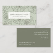 Chic salie bloemenpatroon visitekaartje (Voorkant / Achterkant)