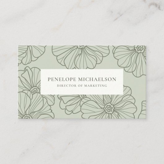 Chic salie bloemenpatroon visitekaartje (Voorkant)