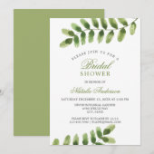 Chic salie groene Leaf waterverf VRIJGEZELLENFEEST Kaart (Voorkant / Achterkant)