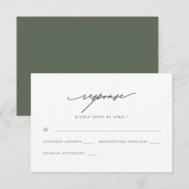 Chic salie kalligrafie bruiloft RSVP reactie Kaartje