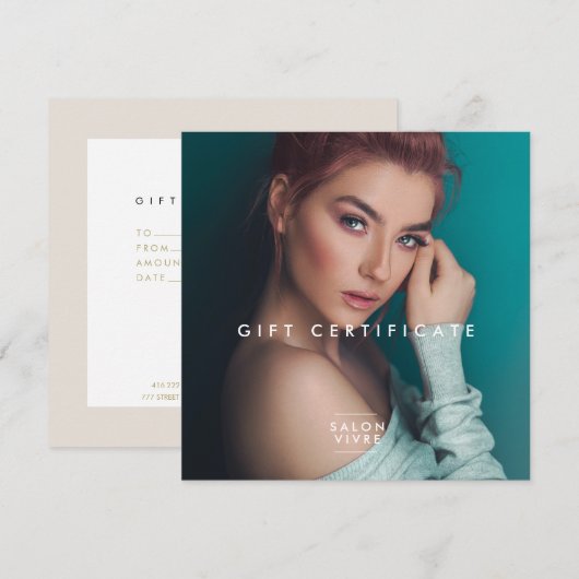 Chic Salon Gift Certificate Modern Flat Kaart (Voorkant / Achterkant)
