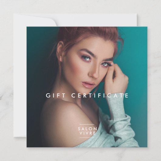 Chic Salon Gift Certificate Modern Flat Kaart (Voorkant)