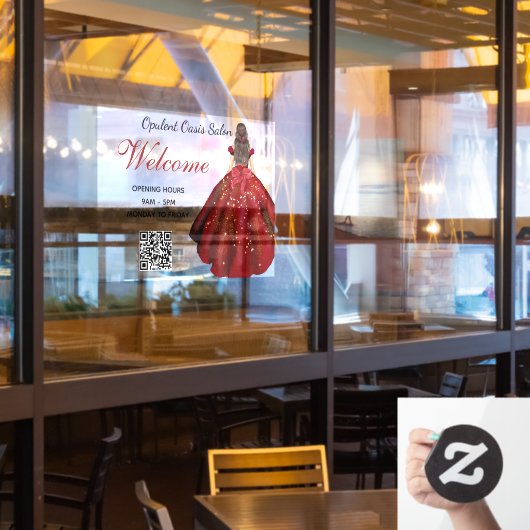 Chic Salon Glamoureuze Luxe Salon Raamsticker (Restaurant Raam)