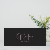 Chic Salon Metallic Roze Cadeaubon (Staand voorkant)