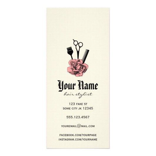 Chic salon Service Menu Mod Pinkrose Schaar Haar (Achterkant)