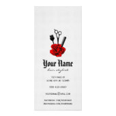 Chic salon service menu mod rode roos schaar haar (Achterkant)