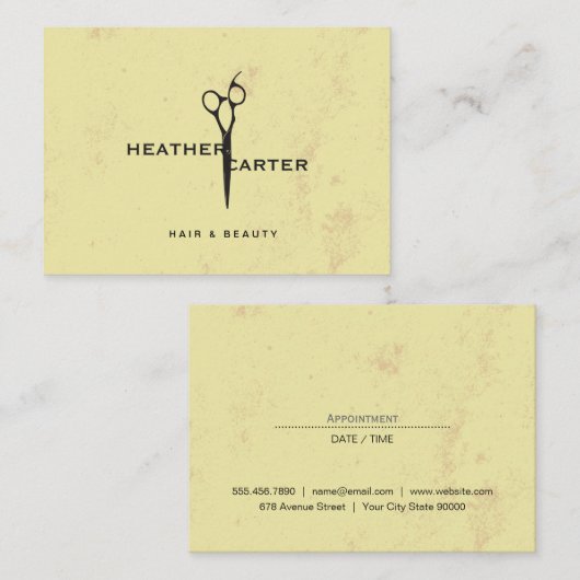 Chic Salon Stylist Afsprakenkaartje (Voorkant / Achterkant)