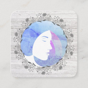 Chic Salon Stylist   dameskapster   Floral Vierkante Visitekaartje