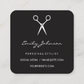 Chic Salon Stylist | dameskapster | Floral Vierkante Visitekaartje (Achterkant)