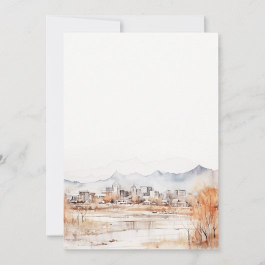 Chic Salt Lake City Utah Waterverf Koppels Douche Kaart (Achterkant)